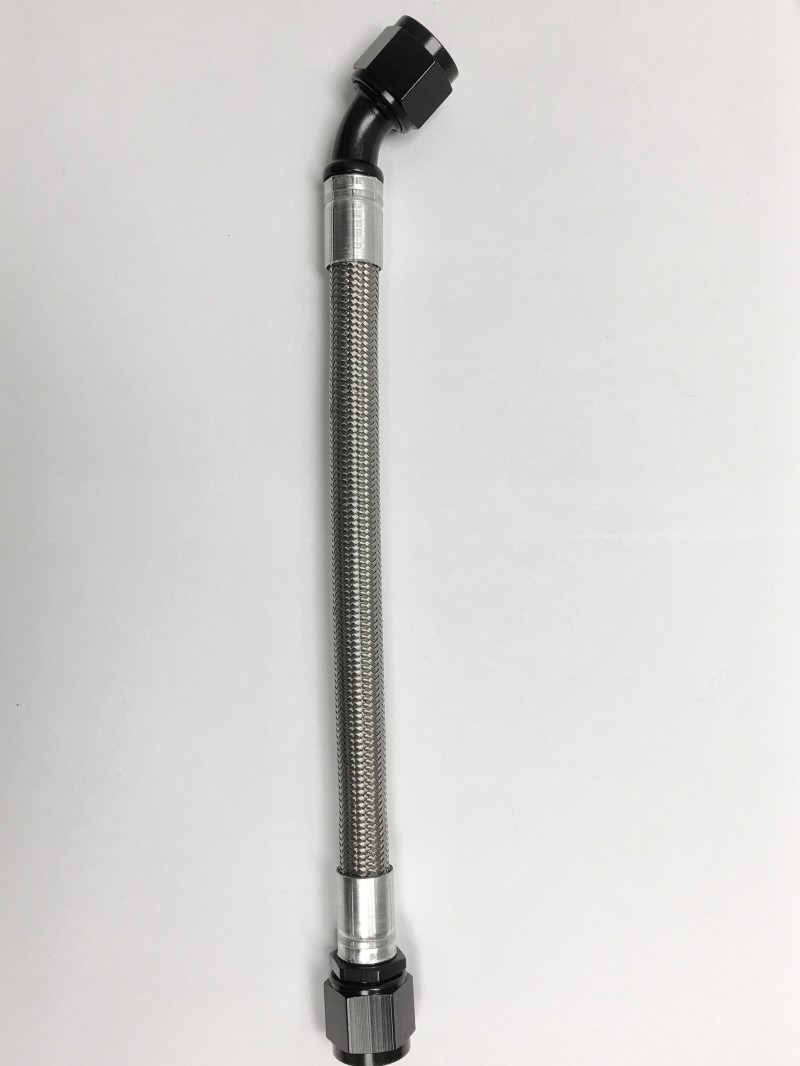 Fragola -10AN PTFE Hose Assembly Straight x 45 Degree 30in - 6010-1-4-30BL