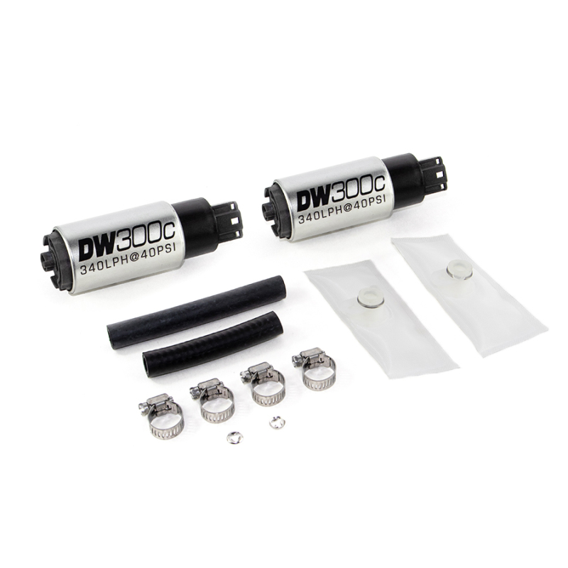 DeatschWerks 340lph DW300C Compact Fuel Pump w/ 99-04 Ford Lightning Set Up Kit (w/o Mounting Clips) - 9-307-1013