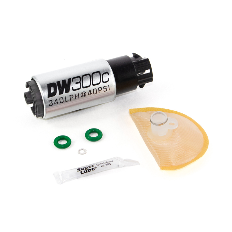 DeatschWerks 340lph DW300C Compact Fuel Pump w/ 08-14 WRX/ 08-15 STI Set Up Kit (w/ Mounting Clips) - 9-309-1008