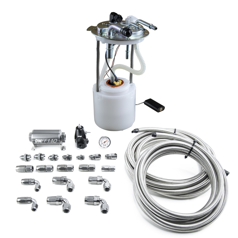 DeatschWerks 05-19 Yukon/Tahoe/Suburban DW400 Pump Module and Return SS CPE Plumbing Kit - 9-401-601-7015