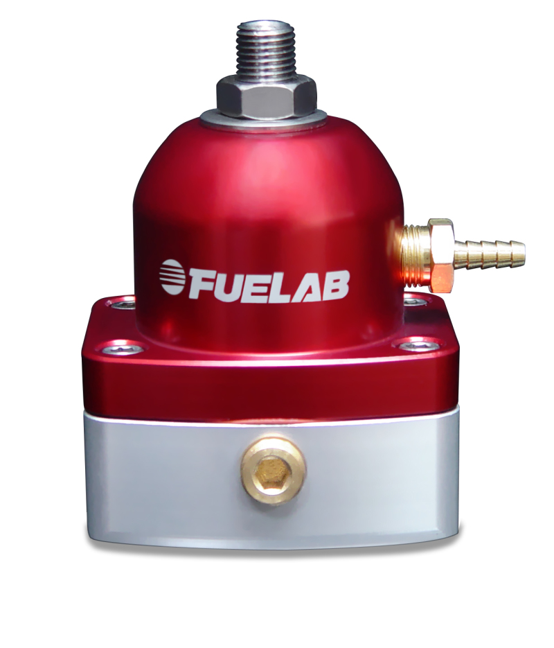 Fuelab 525 EFI Adjustable FPR In-Line 90-125 PSI (1) -6AN In (1) -6AN Return - Red - 52503-2-S-G