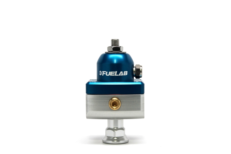 Fuelab 575 Carb Adjustable Mini FPR Blocking 10-25 PSI (1) -6AN In (2) -6AN Out - Blue - 57503-3