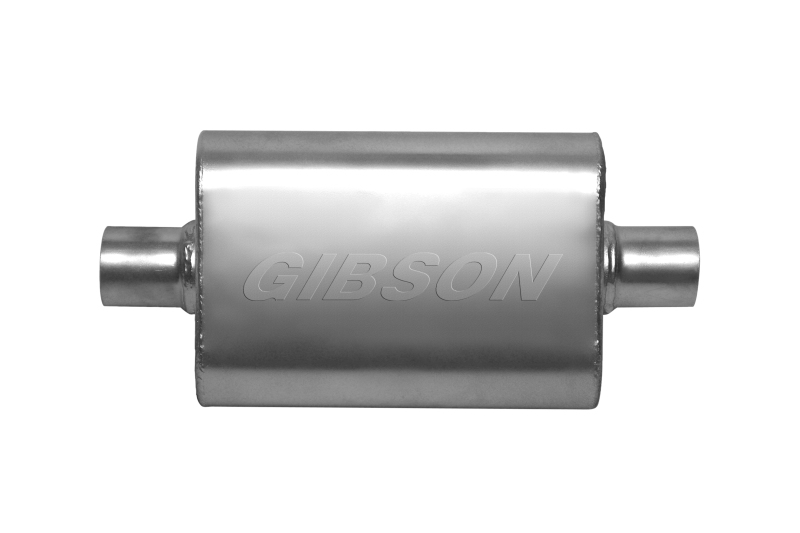 Gibson CFT Superflow Center/Center Oval Muffler - 4x9x18in/3in Inlet/3in Outlet - Stainless - 55153S