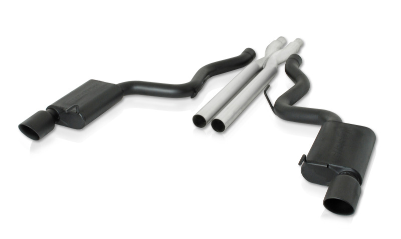 Gibson 15-17 Ford Mustang GT 5.0L 3in Cat-Back Dual Exhaust - Black Elite (Ceramic) - 619013-B