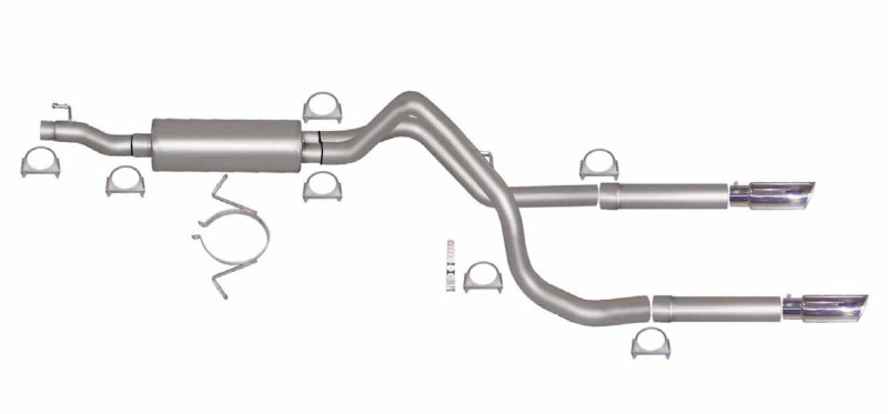 Gibson 06-08 Dodge Ram 1500 Laramie 5.7L 2.5in Cat-Back Dual Split Exhaust - Stainless - 66549