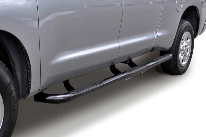 Go Rhino 01-14 Chevrolet Silverado 2500HD/3500HD 6000 Series SideSteps - One Piece W2W - Black - 61064B