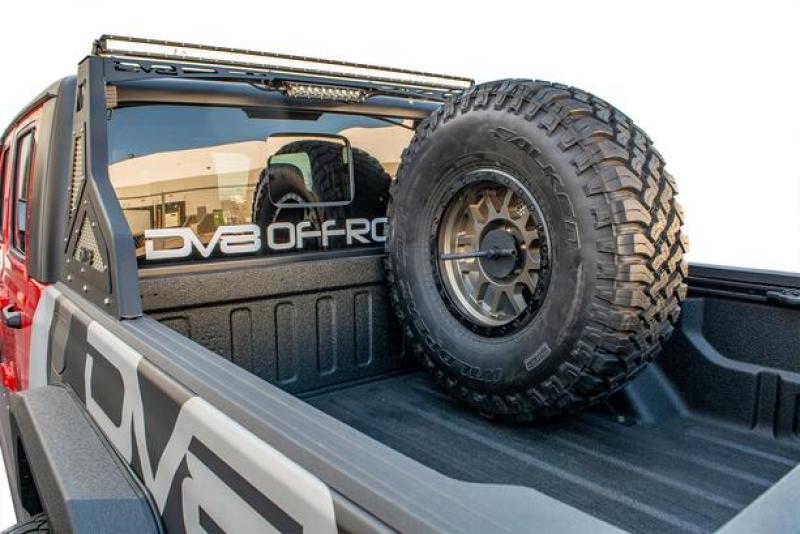 DV8 Offroad 2019+ Jeep Gladiator Universal Stand Up In-Bed Tire Carrier - TCGL-02