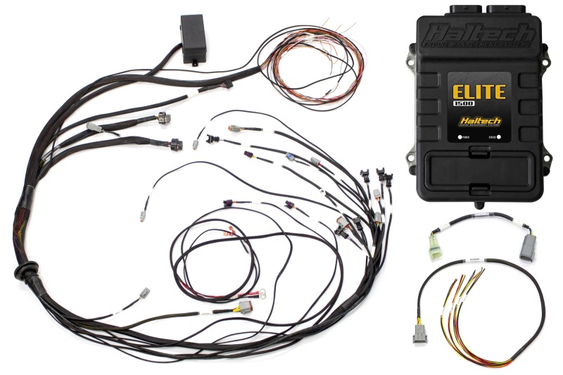Haltech Elite 1500 Terminated Harness ECU Kit w/ Square EV1 Injector Connectors - HT-150975