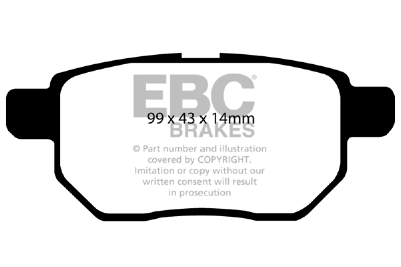 EBC 09-10 Pontiac Vibe 1.8 Redstuff Rear Brake Pads - DP31947C