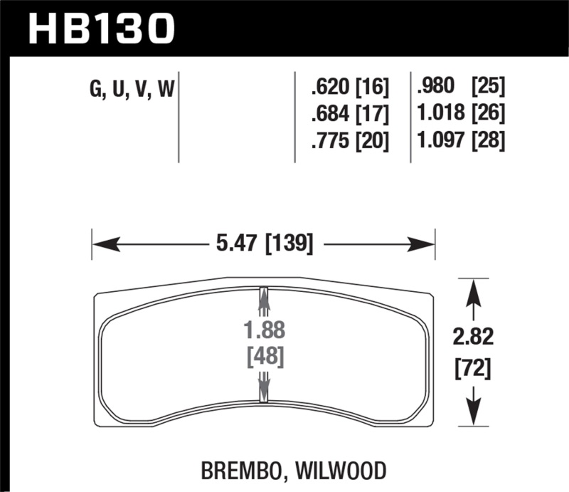Hawk DTC-80 Brembo 20mm Race Brake Pads - HB130Q.775
