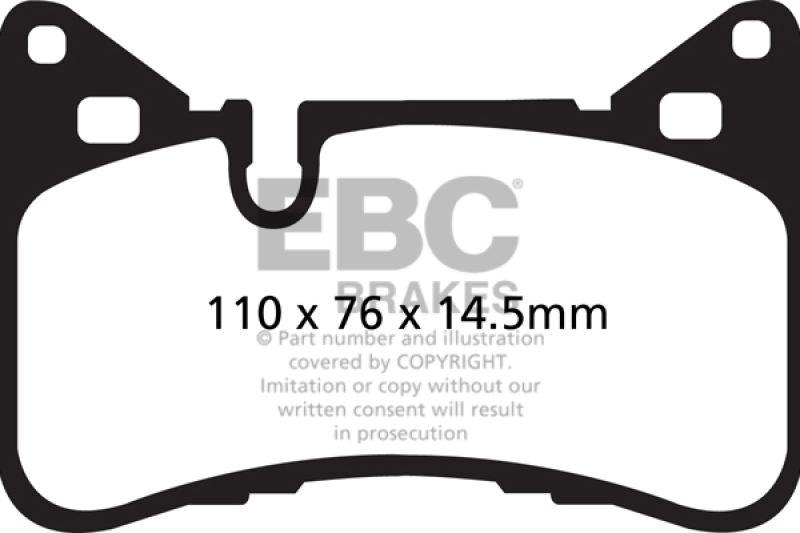 EBC 14 Mercedes-Benz C63 AMG (W204) 6.2 Redstuff Rear Brake Pads - DP32117C