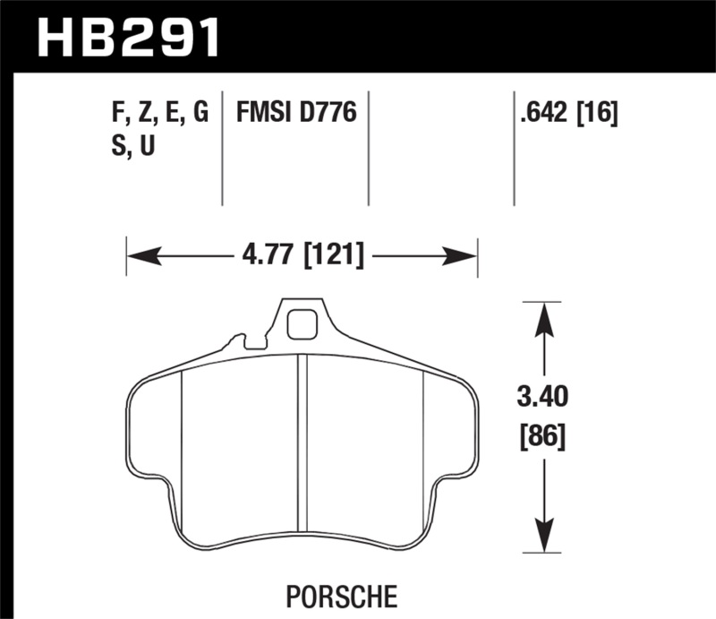 Hawk 01-05 Porsche 911 (996) GT3 Cup HT-10 Race Rear Brake Pads - HB291S.642