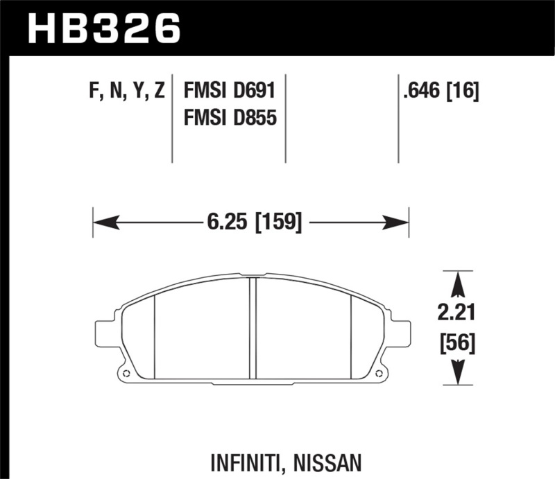 Hawk LTS Street Brake Pads - HB326Y.646