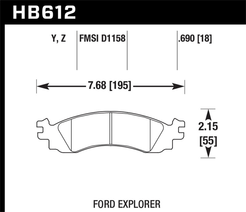 Hawk LTS Street Brake Pads - HB612Y.690