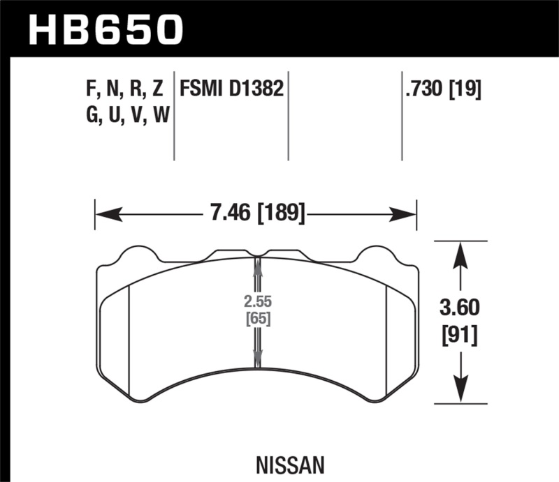 Hawk 09-11 Nissan GT-R DTC-30 Motorsports Front Brake Pads - HB650W.730