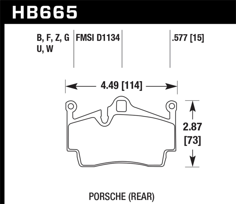 Hawk 05-14 Porsche Boxter/07-14 Cayman DTC-30 Rear Brake Pads - HB665W.577