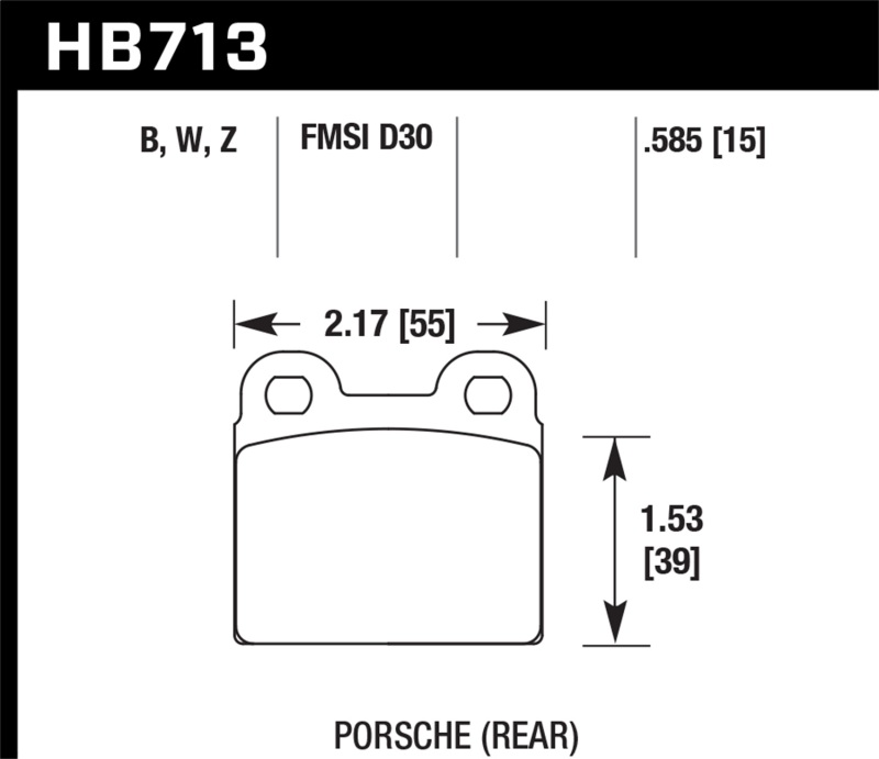 Hawk 65-69 Porsche 911/912 HPS 5.0 Street Rear Brake Pads - HB713B.585