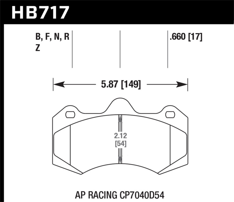Hawk HP Plus AP Racing Brake Pads - HB717N.660