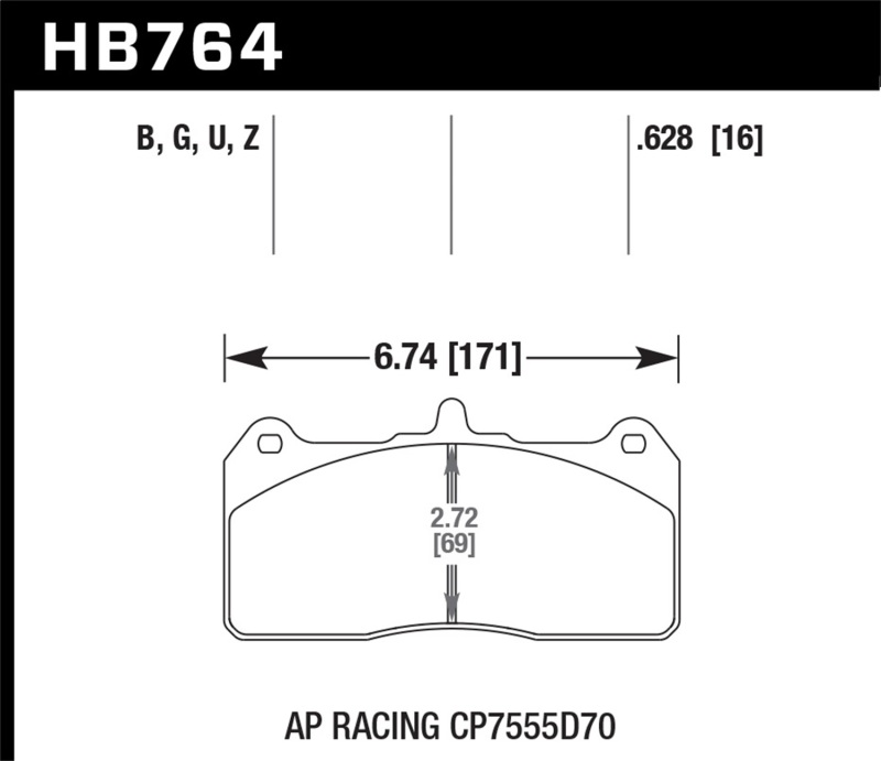 Hawk AP Racing DTC-70 CP7555D70 Race Brake Pads - HB764U.628