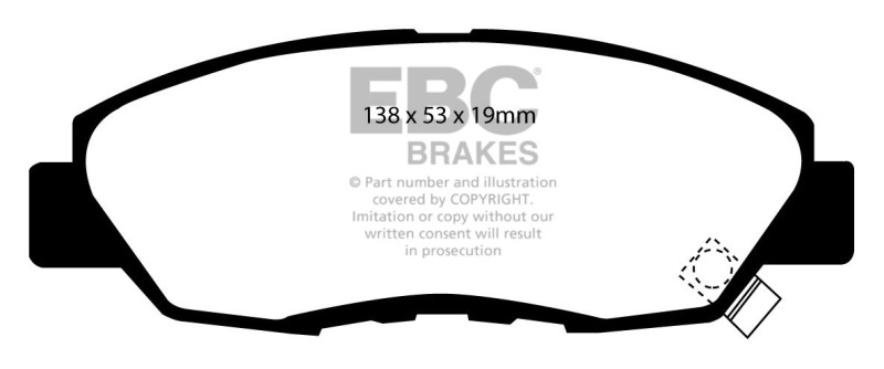 EBC 97 Acura CL 2.2 Redstuff Front Brake Pads - DP3812/2C
