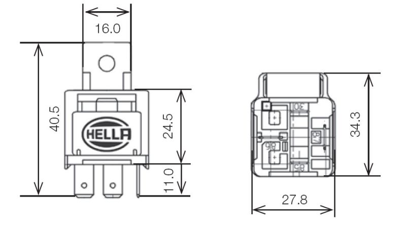 Hella Relay 12V 25A SPST 25A Fuse Bkt - 003530041