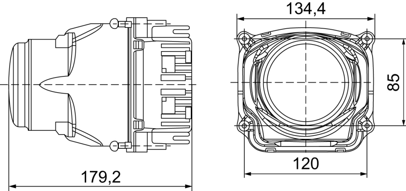 Hella 90mm Bi-LED High - Low Beam 2nd Gen (SAE) Module - 012758121