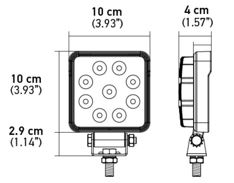 Hella ValueFit Work Light 4SQ 1.0 MV CR H+S DT - 357103041