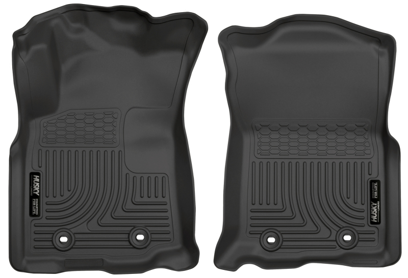 Husky Liners 2018 Toyota Tacoma Double Cab w/ Standard Trans WeatherBeater Black Front Floor Liners - 13981