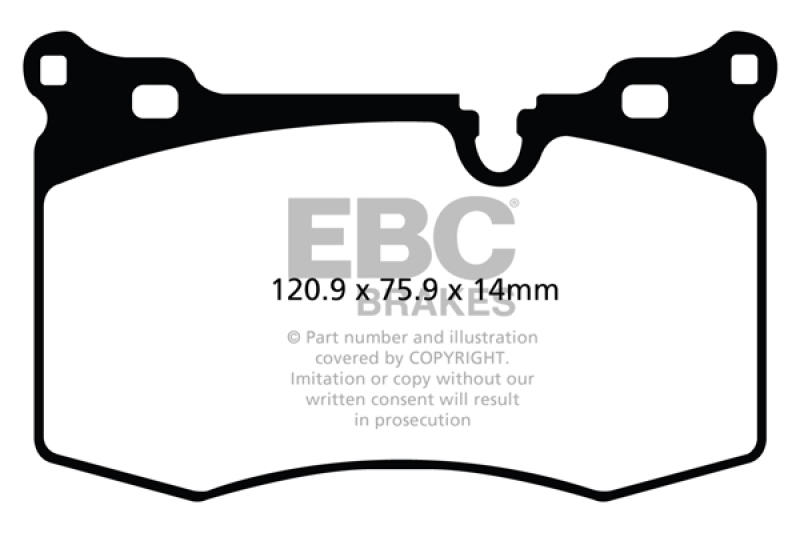 EBC 09-14 Mini Hardtop 1.6 Turbo J.C Works Yellowstuff Front Brake Pads - DP41854R