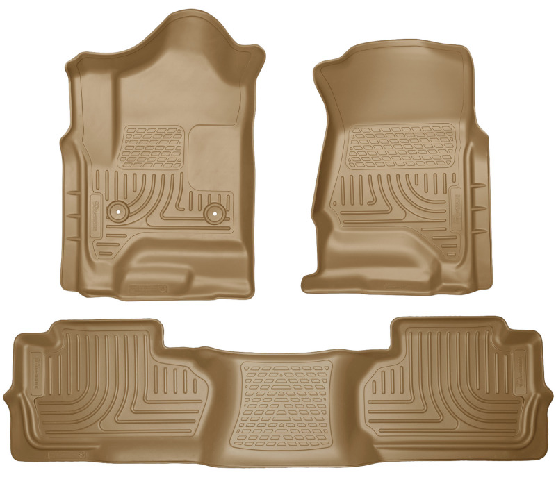 Husky Liners 14 Chevrolet Silverado/GMC Sierra Dbl Cab WeatherBeater Tan Front&2nd Seat Floor Liners - 98243