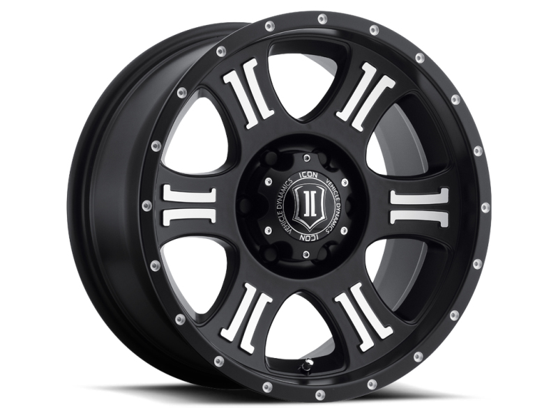 ICON Shield 17x8.5 5x5 0mm Offset 4.75in BS 71.5mm Bore Satin Black/Machined Wheel - 1017857347MB
