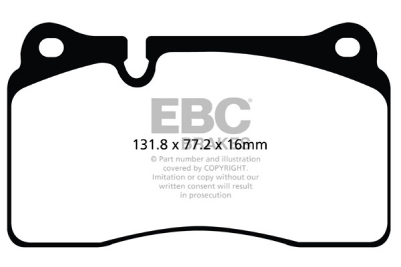 EBC 11-14 Audi TT RS 2.5 Turbo Yellowstuff Front Brake Pads - DP42070R