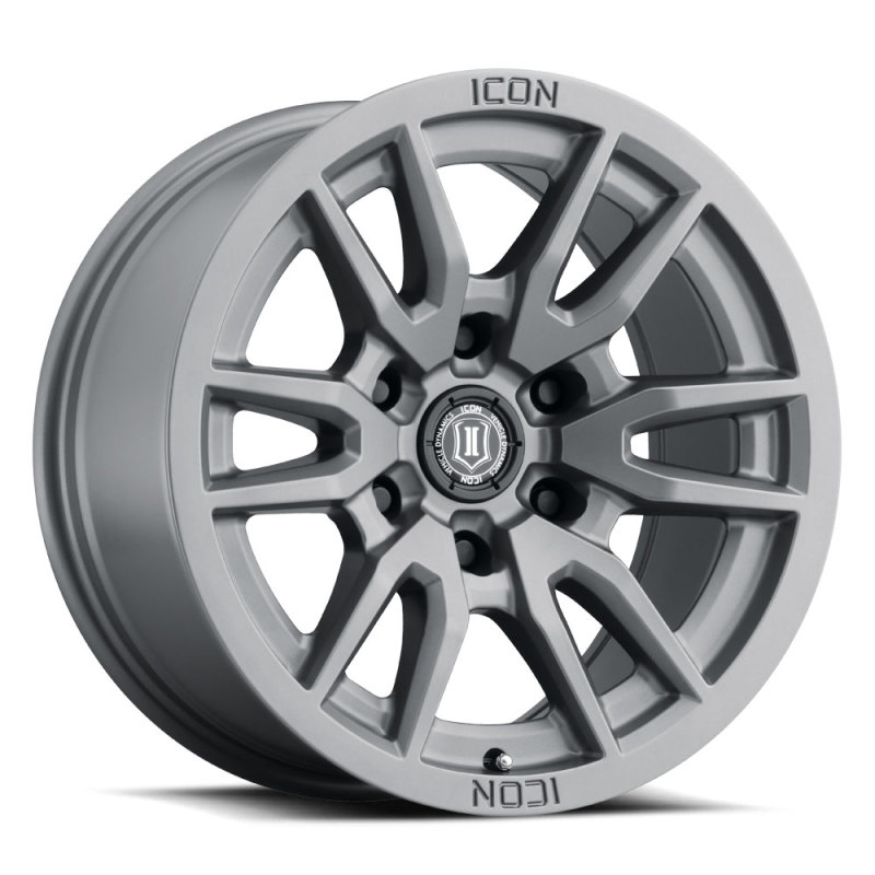 ICON Vector 6 17x8.5 6x5.5 0mm Offset 4.75in BS 106.1mm Bore Titanium Wheel - 2417858347TT