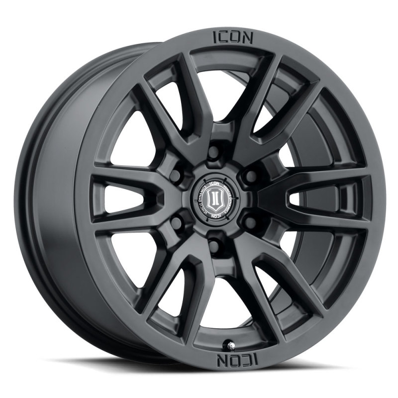 ICON Vector 6 17x8.5 6x120 0mm Offset 4.75in BS 67mm Bore Satin Black Wheel - 2417859447SB