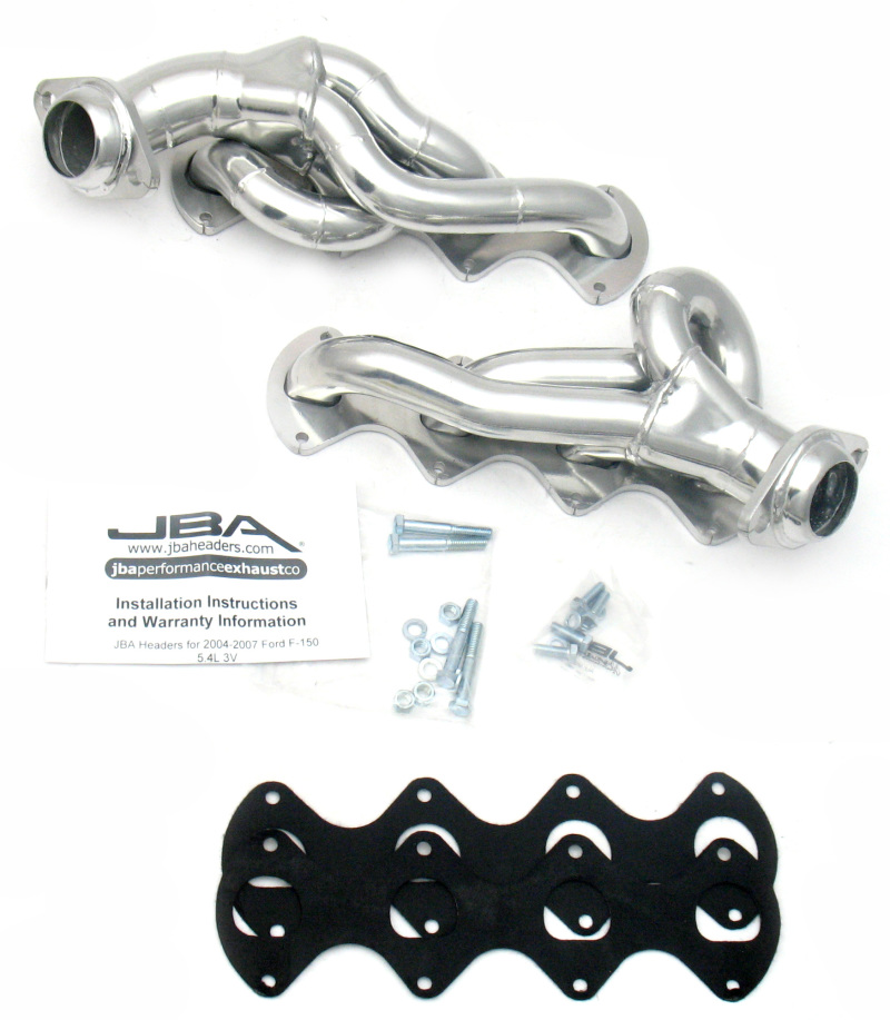 JBA 05-10 Ford F-Series 5.4L 3V 1-5/8in Primary Silver Ctd Cat4Ward Header - 1676S-1JS