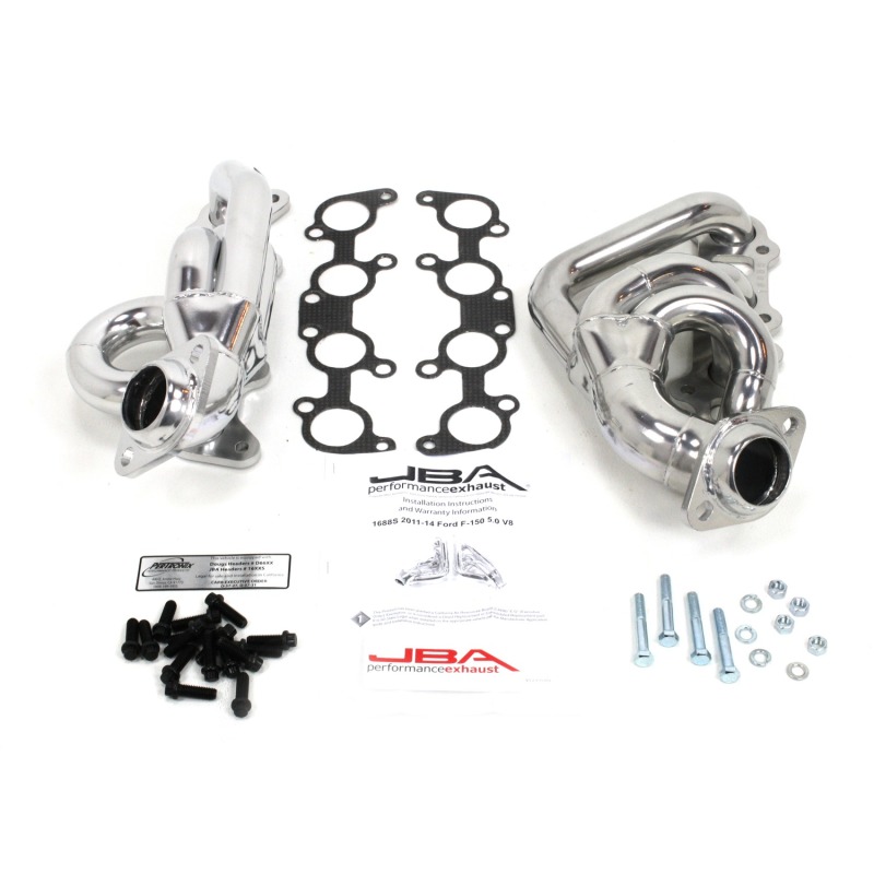 JBA 11-14 Ford F-150 5.0L Coyote 1-5/8in Primary Silver Ctd Cat4Ward Header - 1688SJS