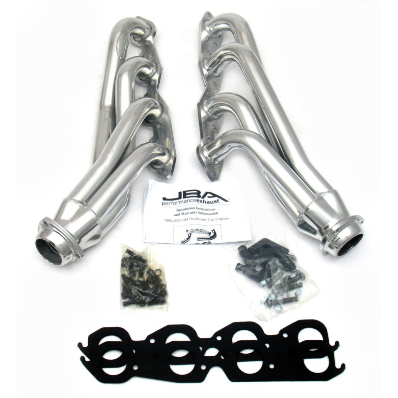 JBA 92-95 GM Truck 7.4L Vortec 1-3/4in Primary Silver Ctd Cat4Ward Header - 1822S-1JS