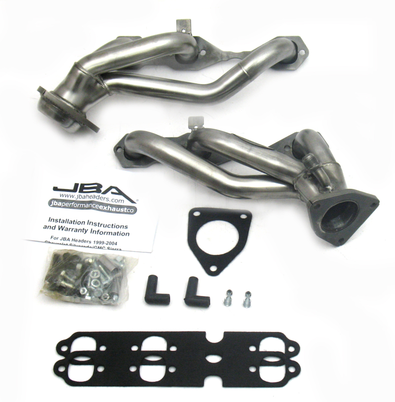 JBA 99-02 GM Truck 4.3L V6 w/o A.I.R. Injection 1-1/2in Primary Raw 409SS Cat4Ward Header - 1842S-2