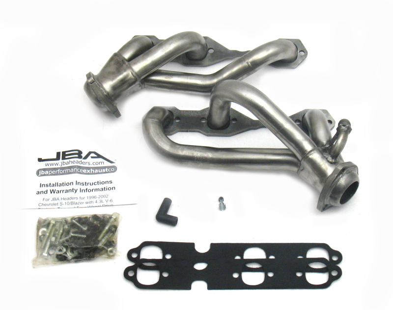 JBA 96-01 GM S Truck 4.3L V6 w/o A.I.R. Injection 1-1/2in Primary Raw 409SS Cat4Ward Header - 1842S-3