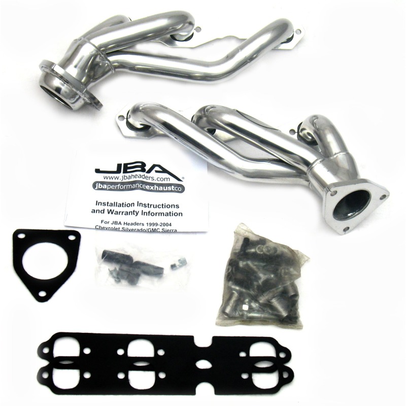 JBA 03-13 GM Truck 4.3L V6 1-1/2in Primary Silver Ctd Cat4Ward Header - 1842S-9JS