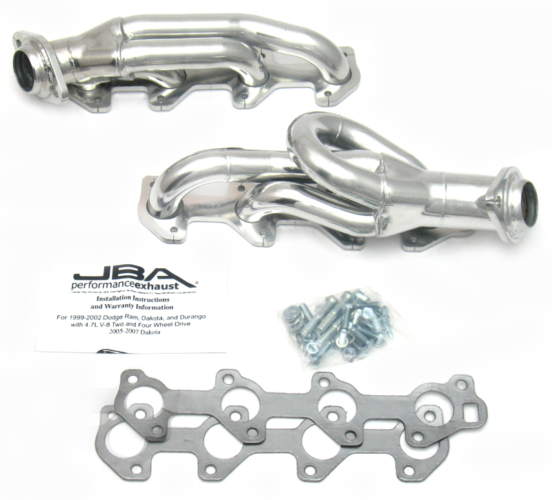 JBA 04-07 Doge Dakota 4.7L PowerTech 1-1/2in Primary Silver Ctd Cat4Ward Header - 1949S-2JS