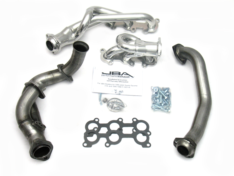 JBA 95-00 Toyota 3.4L V6 w/o EGR 1-1/2in Primary Silver Ctd Cat4Ward Header - 2032S-1JS