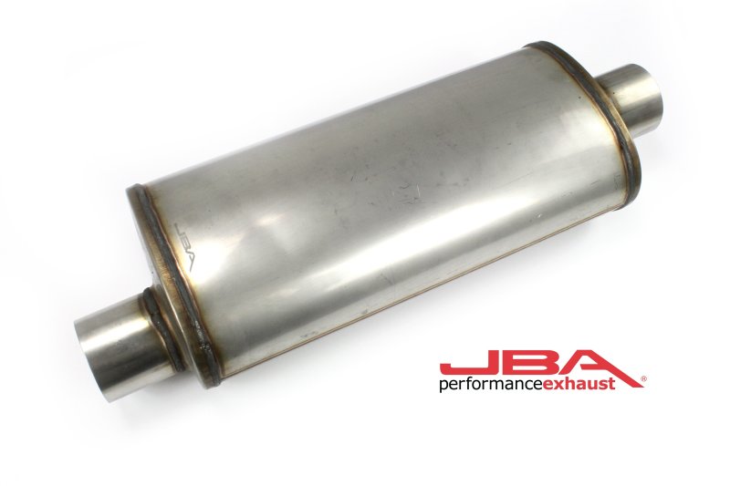 JBA Universal Chambered Style 304SS Muffler 18x8x5 3in Inlet Diameter Offset/Center - 40-301800
