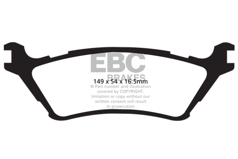 EBC 15+ Ford F150 2.7 Twin Turbo (2WD) Extra Duty Rear Brake Pads - ED91891