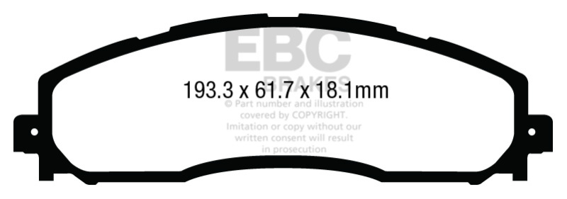 EBC 13+ Ford F250 (inc Super Duty) 6.2 (2WD) Extra Duty Rear Brake Pads - ED93016