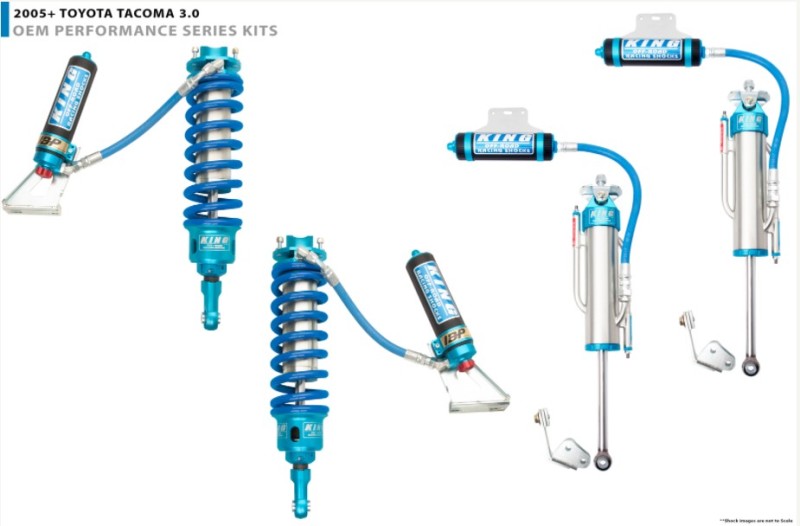 King Shocks 2005+ Toyota Tacoma (6 Lug) Frt Stg 3 Kit 3.0 Dia Res Coilover w/Adj/Int Bypss (Pair) - 33001-209A