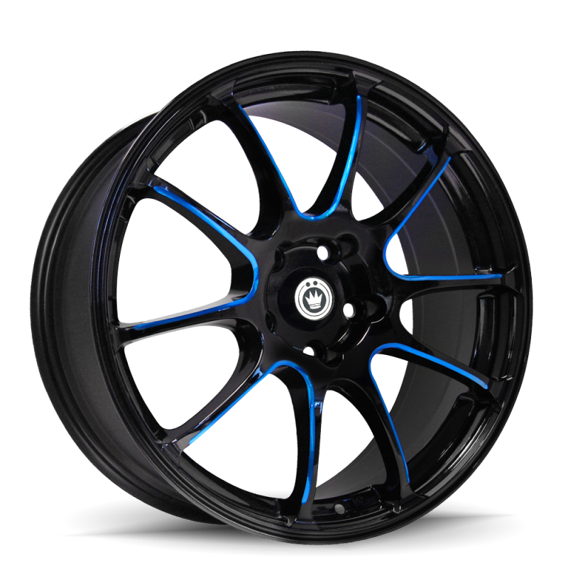 Konig Illusion 17x7 5x100 ET40 Black/Ball Cut Blue - IL7751040F