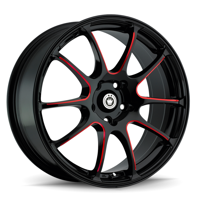 Konig Illusion 17x7 5x100 ET40 Black/Ball Cut Red - IL7751040R