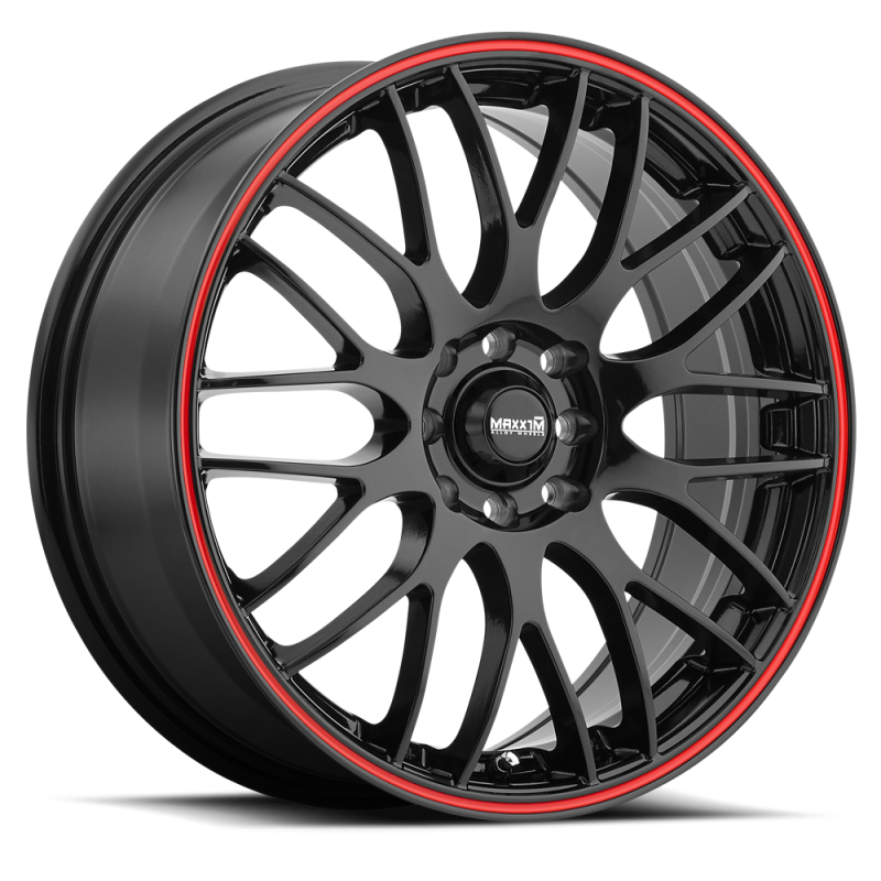 Maxxim Maze 17x7 10x100/114.3 ET40 Black/Red Stripe - MZ77T04405