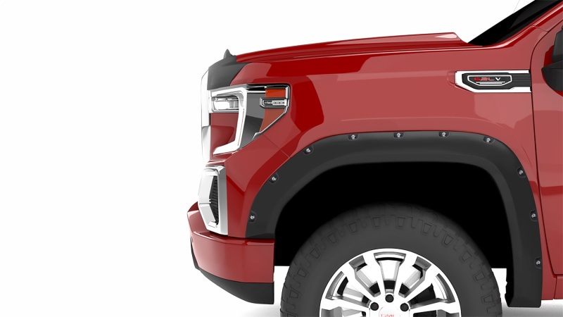 Lund 19-22 GM Silverado RX-Rivet Smooth Elite Series Fender Flares w/Black Bolts - Black 2pc Front - RX130SA